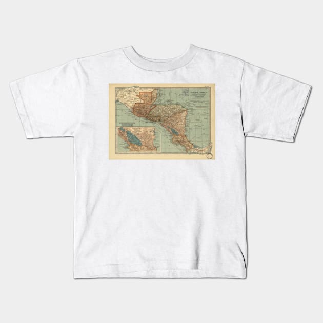 Vintage Map of Central America (1902) Kids T-Shirt by Bravuramedia